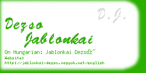 dezso jablonkai business card